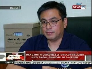QRT: Mga gamit ni outgoing Customs Commissioner Ruffy Biazon, tinanggal na sa opisina