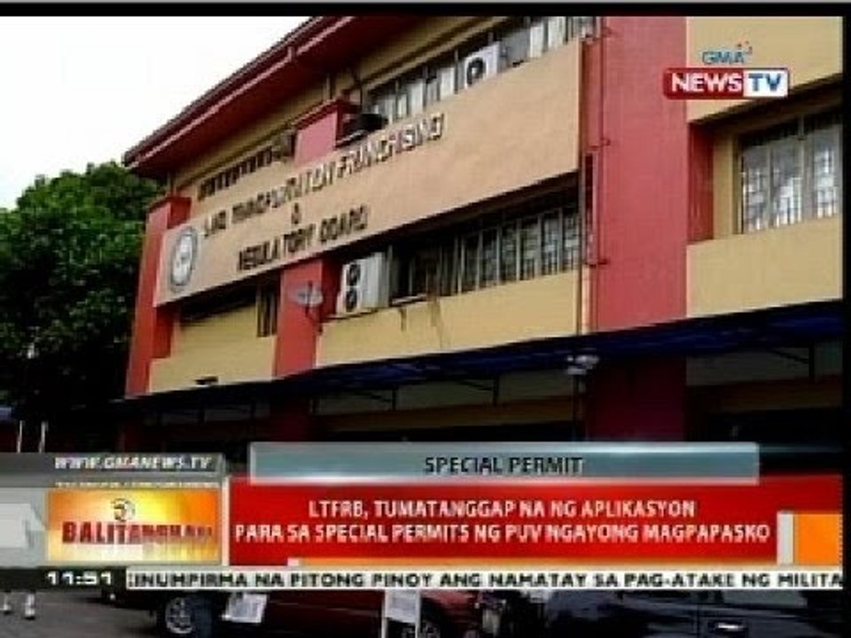 BT: LTFRB, tumatanggap na ng aplikasyon para sa special permits ng PUV ngayong magpapasko