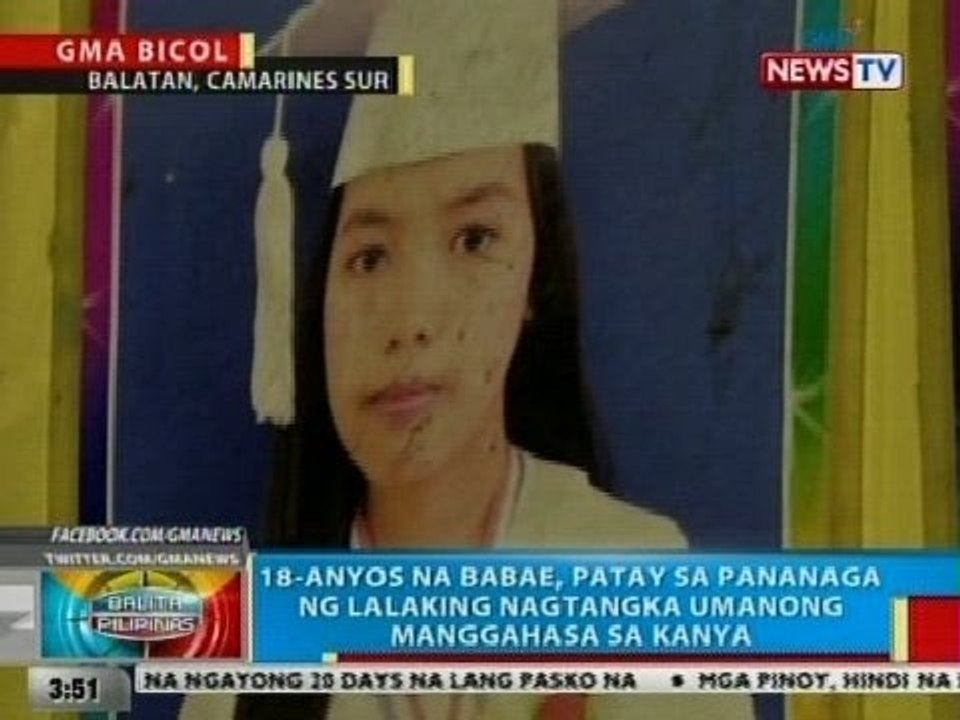 BP: 18-anyos na babae, patay sa pananaga ng lalaking nagtangka umanong manggasaha sa kanya