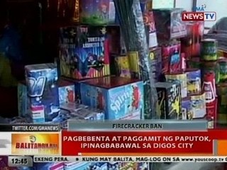 BT: Pagbebenta at paggamit ng paputok, ipinagbabawal sa Digos City