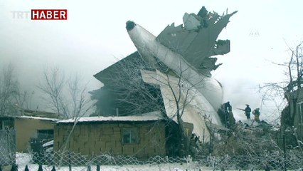 Kırgızistan'da kargo uçağı düştü
