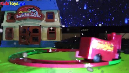 Choo Choo TRAIN SET Winter Christmas Toy Cars Wind Up! - learn numbers kids toys