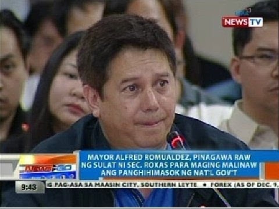 Tacloban Mayor Alfred Romualdez, sinabihan daw ni DILG Sec. Roxas na gumawa ng sulat kay PNoy