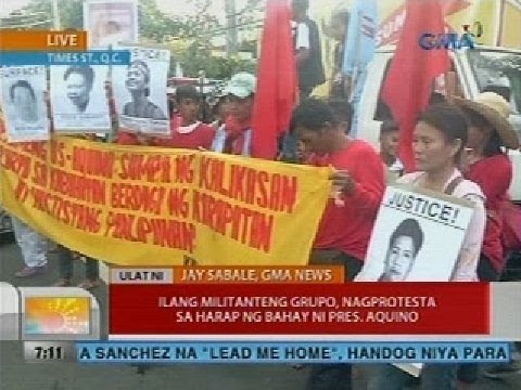 UB: Ilang militanteng grupo, nagprotesta sa harap ng bahay ni Pres. Aquino