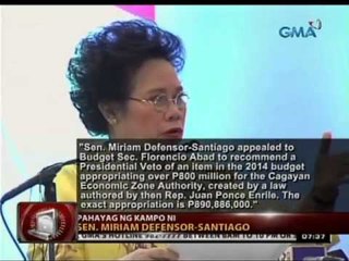 Santiago, binatikos ang mahigit P800-M pondo ng CEZA na posible raw maging pork barrel ni Enrile