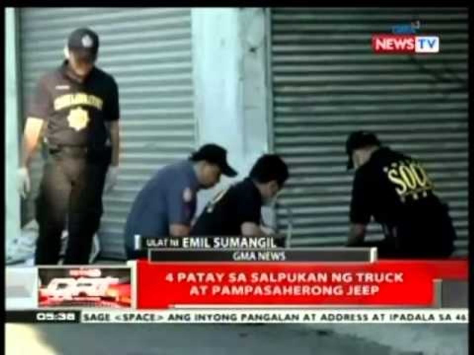 QRT: 4 patay sa salpukan ng truck at pampasaherong jeep