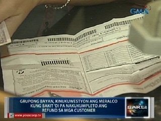 Saksi: 'Di pa nakukumpletong refund ng Meralco sa mga customer, kinukwestyon