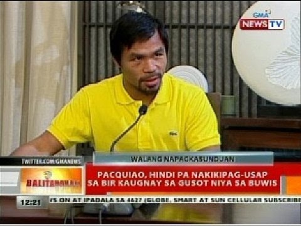 BT: Pacquiao, hindi pa nakikipag-usap sa BIR kaugnay ng gusto niya sa buwis