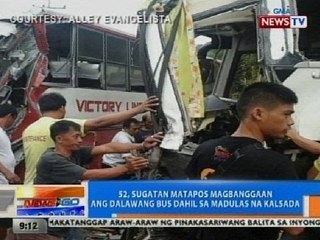NTG: 52 sugatan matapos magbanggaan ang 2 bus sa Olongapo dahil sa madulas na kalsada