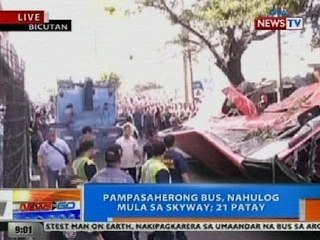 NTG: Pampasaherong bus, nahulog mula sa Skyway; 21 patay