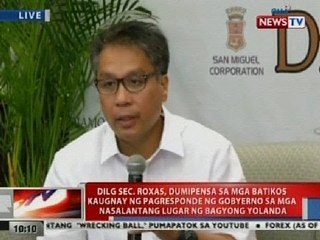 NTVL: Roxas, dumipensa sa mga batikos kaugnay ng pagresponde sa mga lugar na binagyo