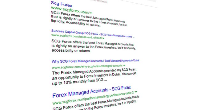 SCG FOREX MANAGED ACCOUNTS UK