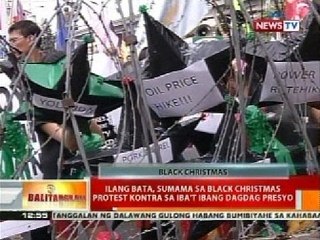 BT: Ilang bata, sumama sa Black Christmas protest kontra sa iba't ibang dagdag presyo