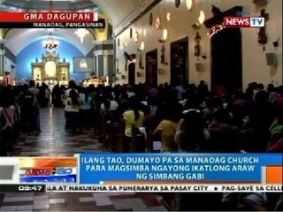 Ilang tao, dumayo pa sa Manaoag church para magsimba ngayong ikatlong araw ng Simbang Gabi