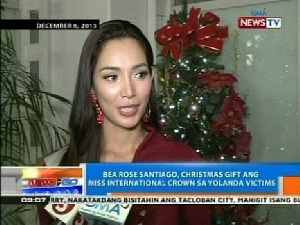 NTG: Bea Rose Santiago, Christmas gift ang Miss International crown sa Yolanda victims