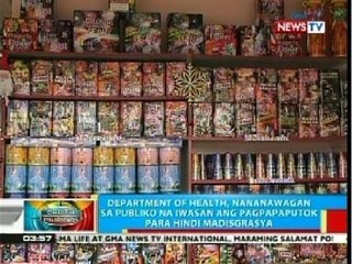 DOH, nananawagan sa publiko na iwasan ang pagpapaputok para hindi madisgrasya