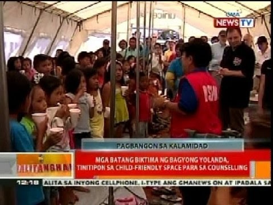 BT: Mga batang biktima ng Bagyong Yolanda, tinitipon sa child-friendly space para sa counseling