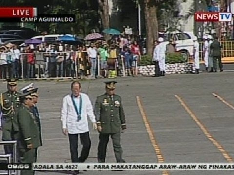 NTG: PNoy, dumating sa Camp Aguinaldo para sa anibersaryo ng AFP