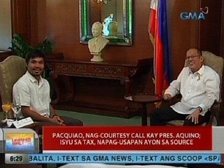 UB: Pacquiao, nag-courtesy call kay PNoy; isyu sa tax, napag-usapan ayon sa source