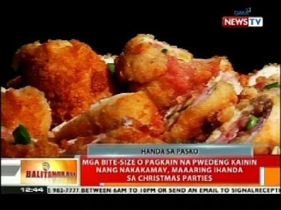 BT: Mga pagkaing pwedeng kainin nang nakakamay, maaring ihanda sa Christmas Parties
