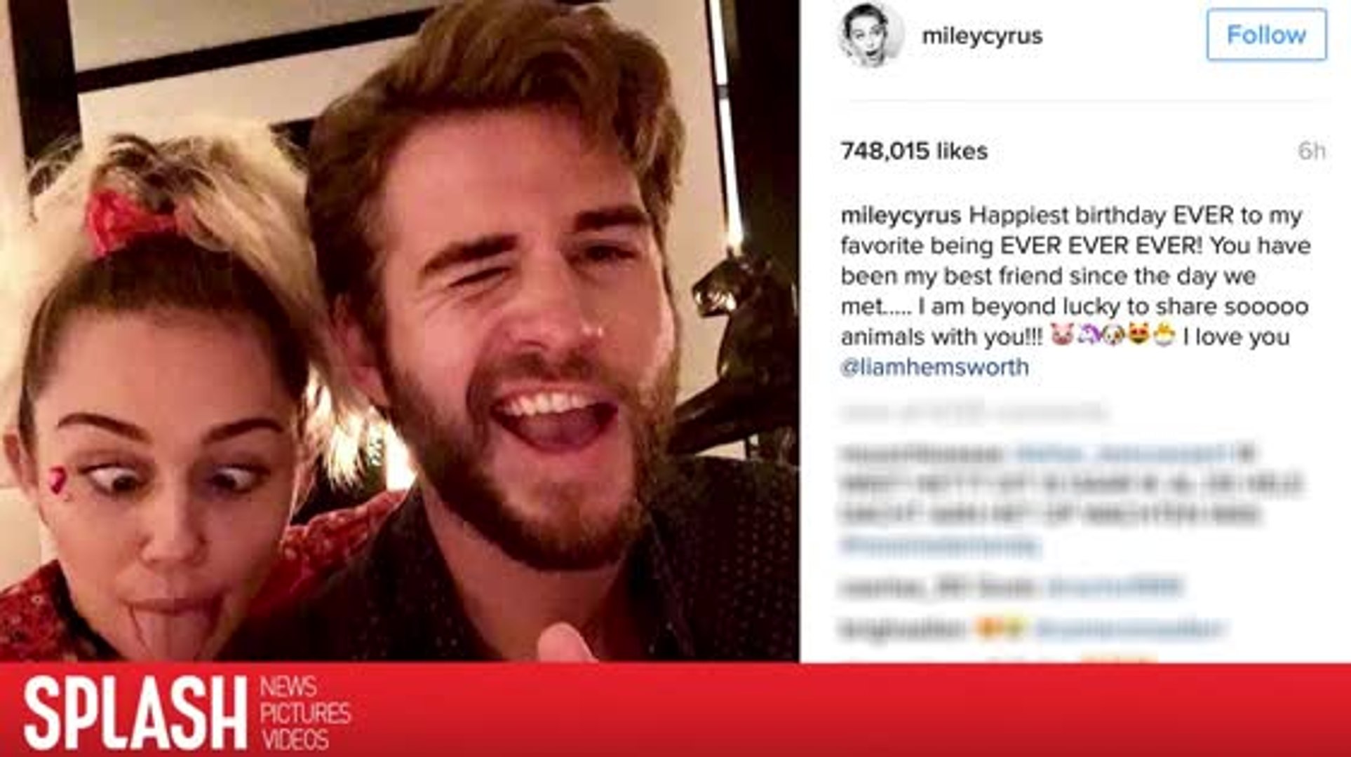 Miley Cyrus Souhaite Un Joyeux Anniversaire A Liam Hemsworth Avec Tout Son Amour Video Dailymotion