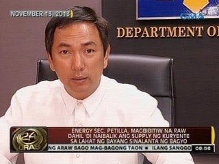 24 Oras: Energy Sec. Petilla, magbibitiw na raw