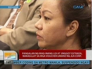 UB: Pangalan ng mag-inang Loi at Jinggoy Estrada, nakasulat sa mga voucher umano ng JLN Corp.