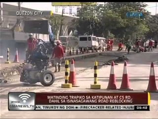 24 Oras: Matinding trapiko sa Katipunan at C5 RD., dahil sa road reblocking
