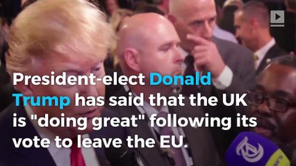 Donald Trump says Brexit a 'great thing'