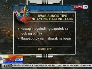 NTG: Iwas-sunog tips ngayong Bagong Taon