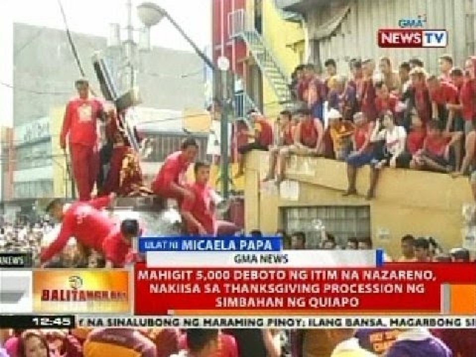 Mahigit 5,000 deboto ng itim na Nazareno, nakiisa sa thansgiving procession ng simbahan ng Quiapo
