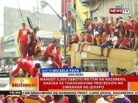Mahigit 5,000 deboto ng itim na Nazareno, nakiisa sa thansgiving procession ng simbahan ng Quiapo
