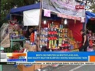 NTG: Benta ng paputok sa White Plains ave., mas kaunti ngayong kumpara noon nakaraang taon