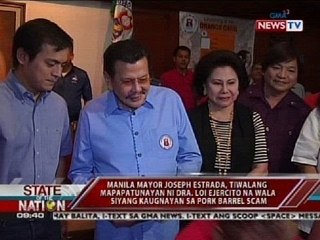 Estrada, iginiit na walang kinalaman ang asawang si Dra. Loi Ejercito sa umano'y pork scam