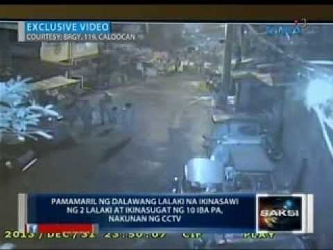 Pamamaril ng 2 lalaki sa Caloocan kung saan 2 lalaki ang patay at 10 ang sugatan, nakunan ng CCTV