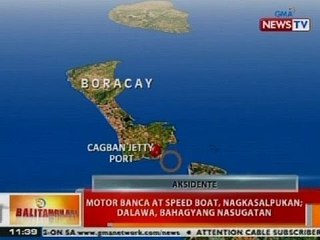 BT: Motor banca at speed boat, nagsalpukan sa Boracay