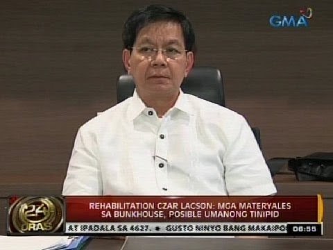24 Oras: Rehabilitation Czar Lacson: mga materyales sa bunkhouse, posible umanong tinipid