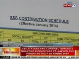 BT: SSS, itataas ang contribution rate ngayong buwan