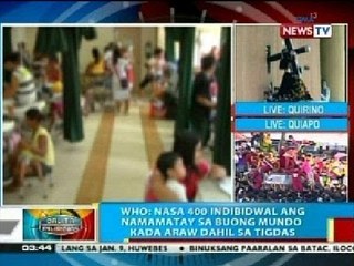BP: WHO: Nasa 400 indibidwal ang namamatay sa buong mundo kada araw dahil sa tigdas