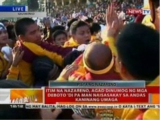 BT: Itim na Nazareno, agad dinumog ng mga deboto 'di pa man naisasakay sa andas kaninang umaga