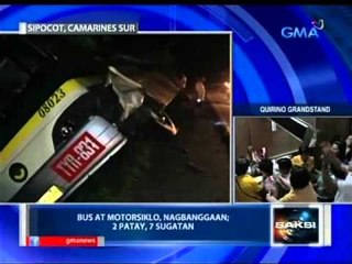 Saksi: 2 patay, 7 sugatan sa banggaan ng bus at motorsiklo sa Sipocot, Camarines Sur