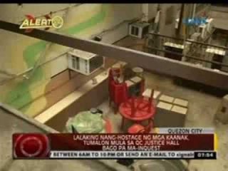 Lalaking nang-hostage ng mga kaanak, tumalon mula sa QC Justice Hall bago pa ma-inquest