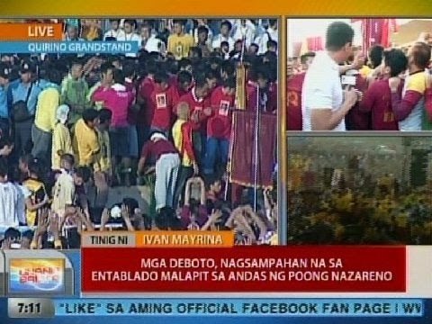 UB: Mga deboto, nagsampahan na sa entablado malapit sa andas ng Poong Nazareno