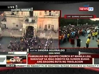 Pamunuan ng Quiapo Church at Manila LGU, nakiusap sa mga deboto na sundin ang traslacion