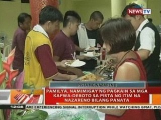BT: Pamilya, namimigay ng pagkain sa mga kapwa-deboto sa pista ng itim na Nazareno bilang panata