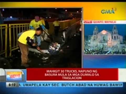 UB: Mahigit 30 trucks, napuno ng basura mula sa mga dumao sa Traslacion