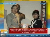UB: Pinay na nanalo sa TV singing competition sa Japan, ibinigay ang premyo sa Yolanda Victims