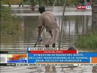 NTG: Sitwasyon sa Davao del Norte, unti-unti nang bumabalik sa normal