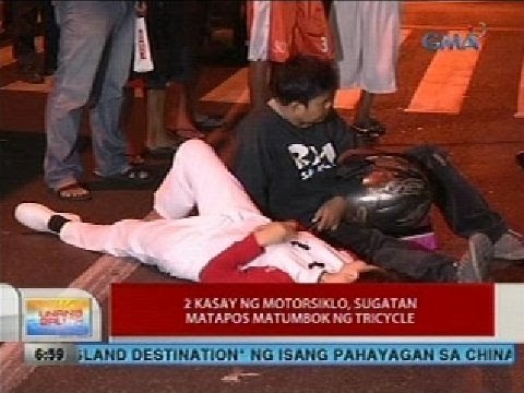 UB: 2 sakay ng motorsiklo, sugatan matapos matumbok ng tricycle