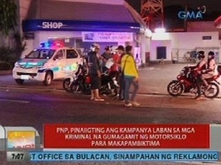 UB: PNP, pinaiigting ang kampanya vs mga kriminal na gumagamit ng motorsiklo